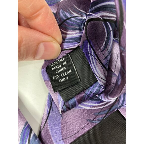 Jerry Garcia 100% Silk Purple & Black Swirl Pattern Mens Tie Psychedelic - Picture 4 of 4